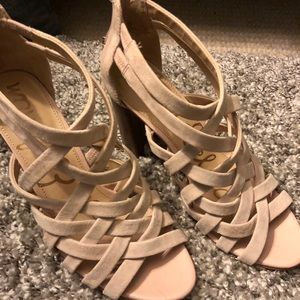 Sam Edelman size 8 soft pink 3in suede heels